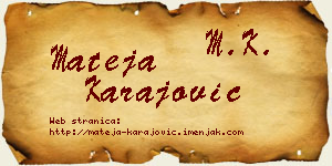 Mateja Karajović vizit kartica